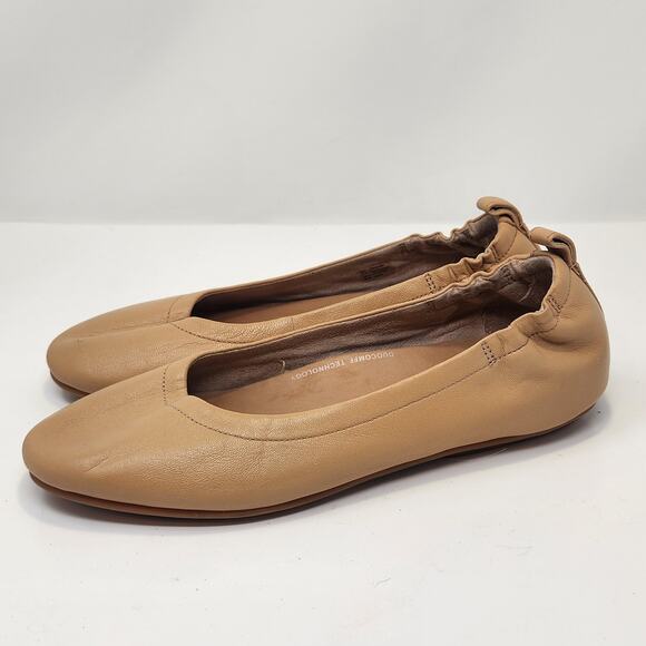 FitFlop Women Allegro Tan Leather Ballet Flats Size 8 Comfort Slip On Shoes - Picture 5 of 9
